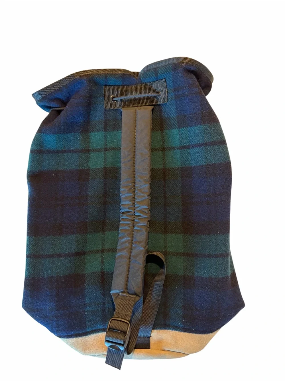 Pendleton Black Watch Tartan Plaid Drawstring Bag Pouch Vintage